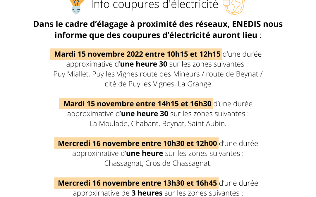 Coupures d’électricité – élagage réseaux